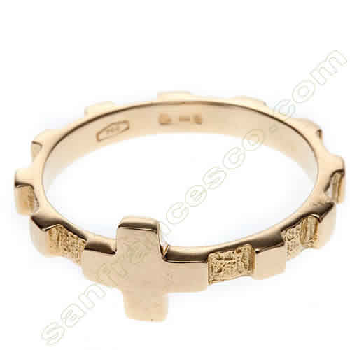 Anello rosario decina in oro 18k - diam 16,5 mm
