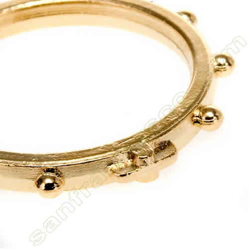 Anello rosario decina in metallo zama Dorato
