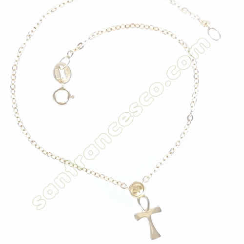 Bracciale in oro giallo con charm Croce della Vita
