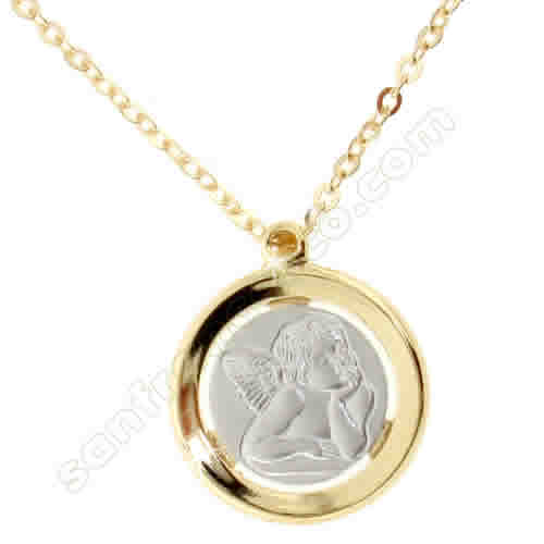 Medaglia Angelo Cherubino in oro con catena