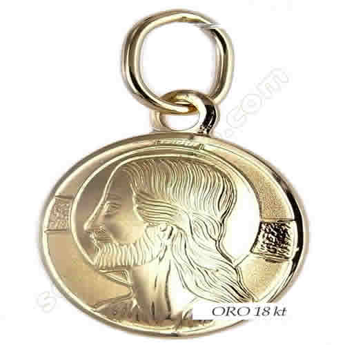 Medaglia Cristo in oro giallo 12 mm
