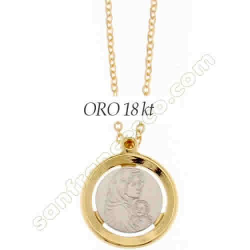 Collana con medaglia Madonna con Bambino