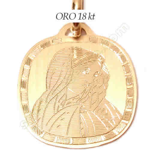 Medaglia Religiosa in oro Madonna - 14x20