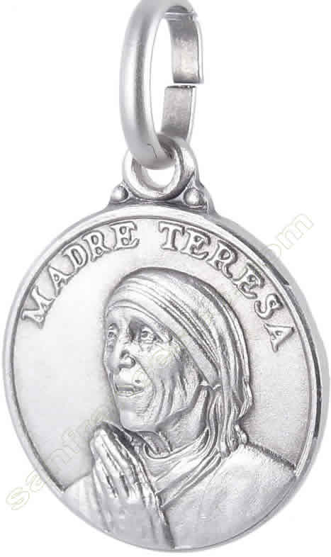 Medaglia Madre Teresa in argento 14 mm