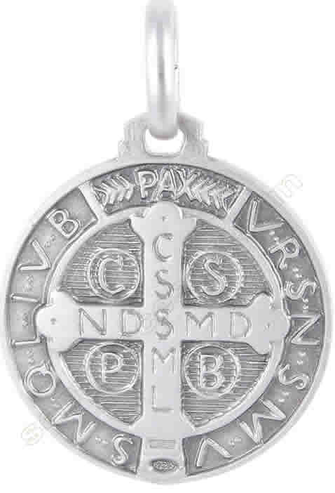 Medaglia San Benedetto in argento 21 mm