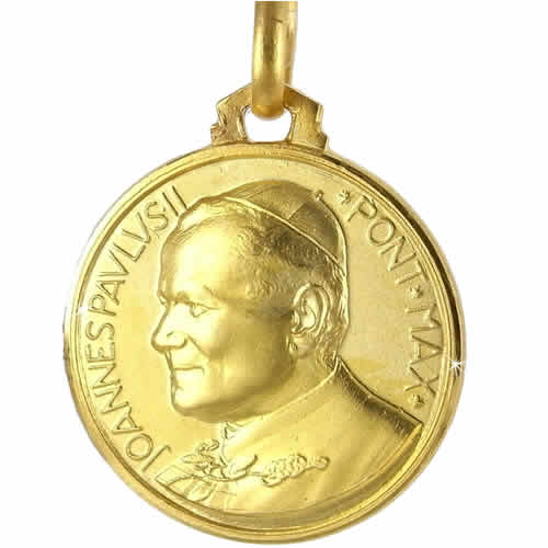 Medaglia in oro giallo PAPA GIOVANNI PAOLO II